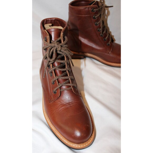 Nisolo All Weather Amalia Boots Women's Leather Lace Up Brandy NIB AND NWOB - Picture 4 of 6